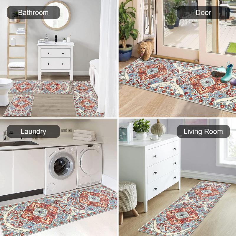 🎁TikTok Last Day Sale - 70% OFF🔥Boho Washable Kitchen Rugs Sets of 3 - Non Slip Kitchen Rugs