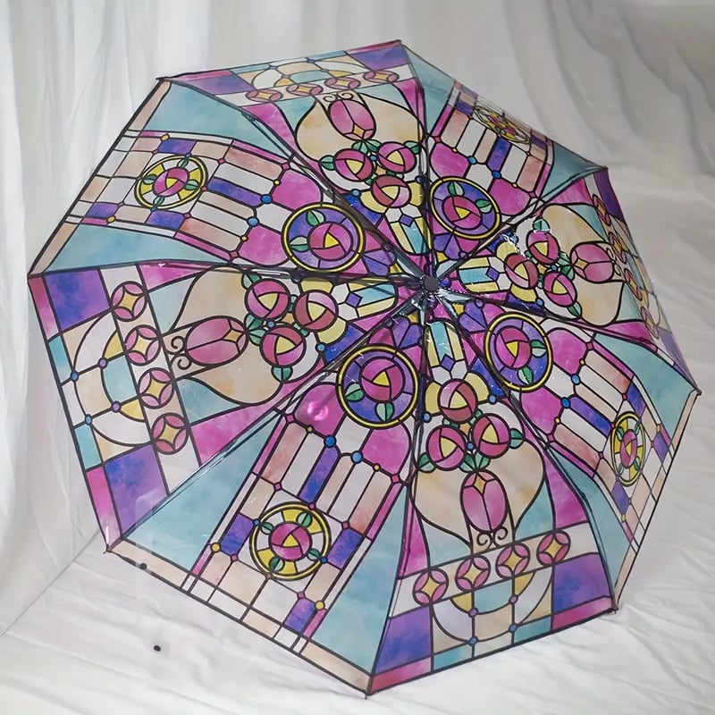 🎄TikTok Christmas Sale - 70% OFF🎄Vintage Stained Glass Automatic Umbrella