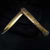 Gold Rose Engraved Fantasy Stiletto Knife(𝐊𝐞𝐯𝐢𝐧 𝐂𝐚𝐬𝐞𝐲 𝐇𝐚𝐧𝐝𝐦𝐚𝐝𝐞®)