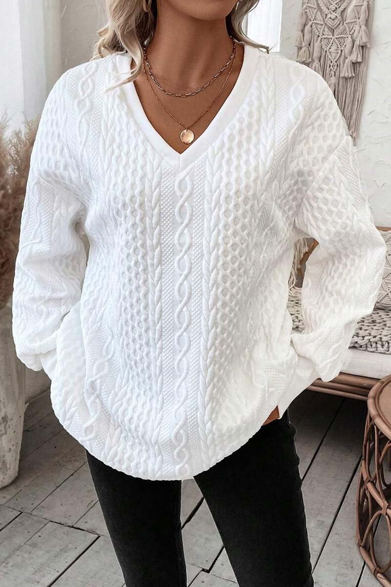 Women's Fashion Casual Solid Color Warm Loose Long Sleeve T-Shirt