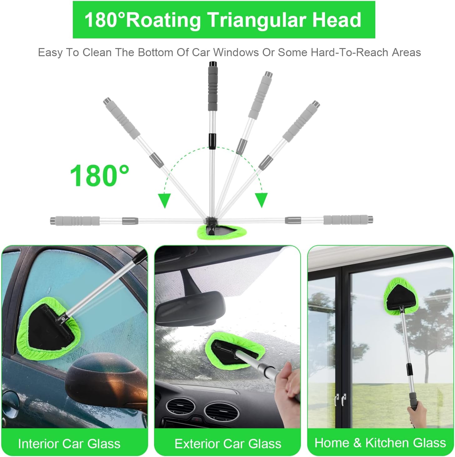 🔥Last Day Promotion 50% OFF🔥Microfiber Car Windshield Cleaning Tool with Extendable Handle