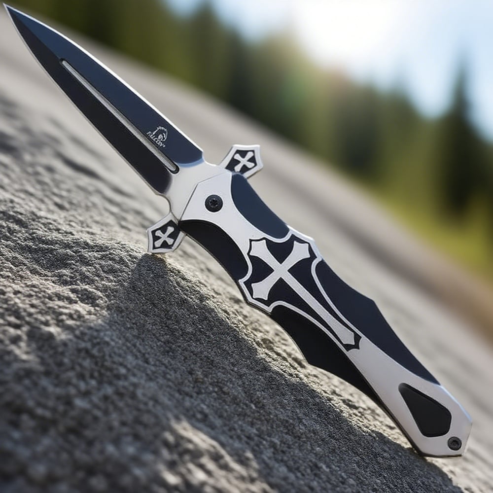 Spring-assisted folding knife. Perfect for hunting, camping.