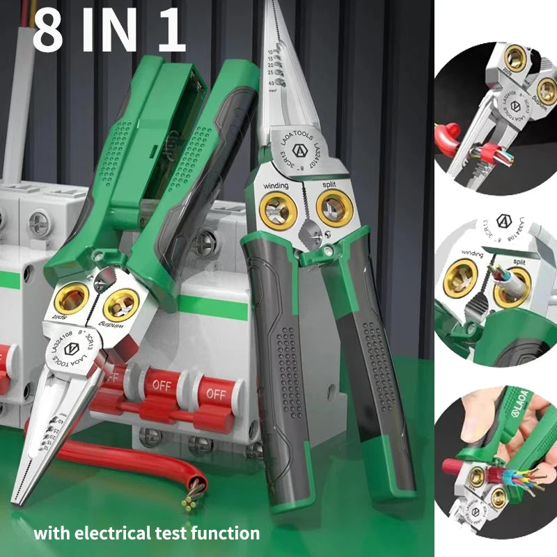 (🎄Christmas Hot Sale - 49% OFF) 8 in 1 Electrician Wire Stripping Pliers Multifunctional Tool