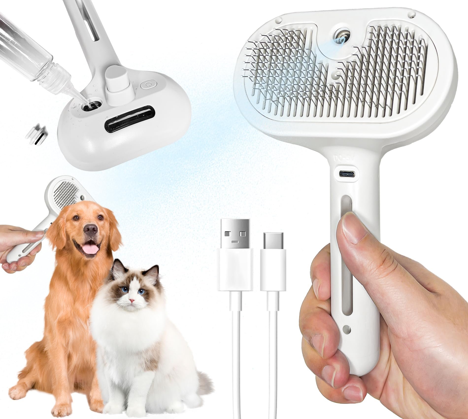 🔥Letzter Tag Verkauf 49% Rabatt 🔥Selbstreinigende Katzen-Spraybürste zum Haaren