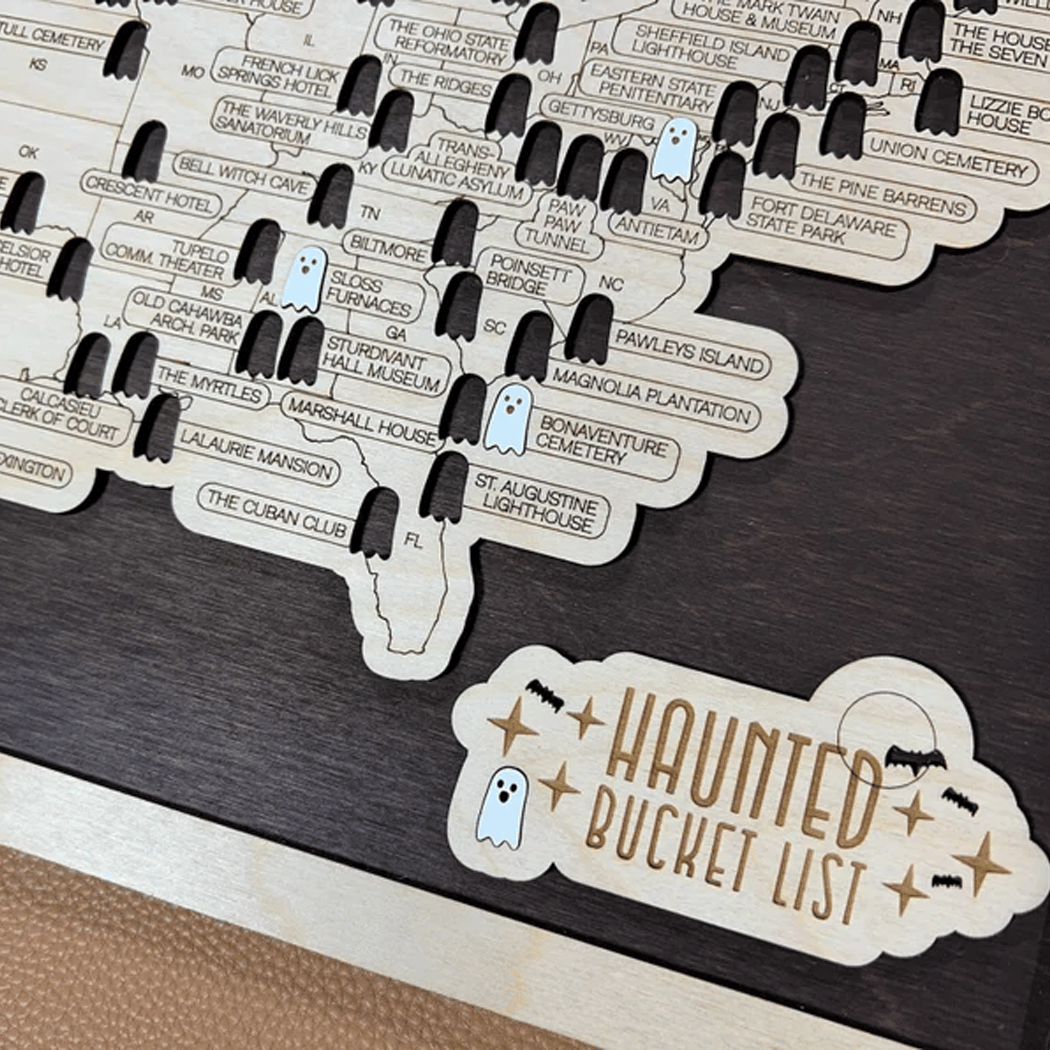 ⏰LAST DAY SALE 50% OFF💥Haunted Locations Bucket List Map
