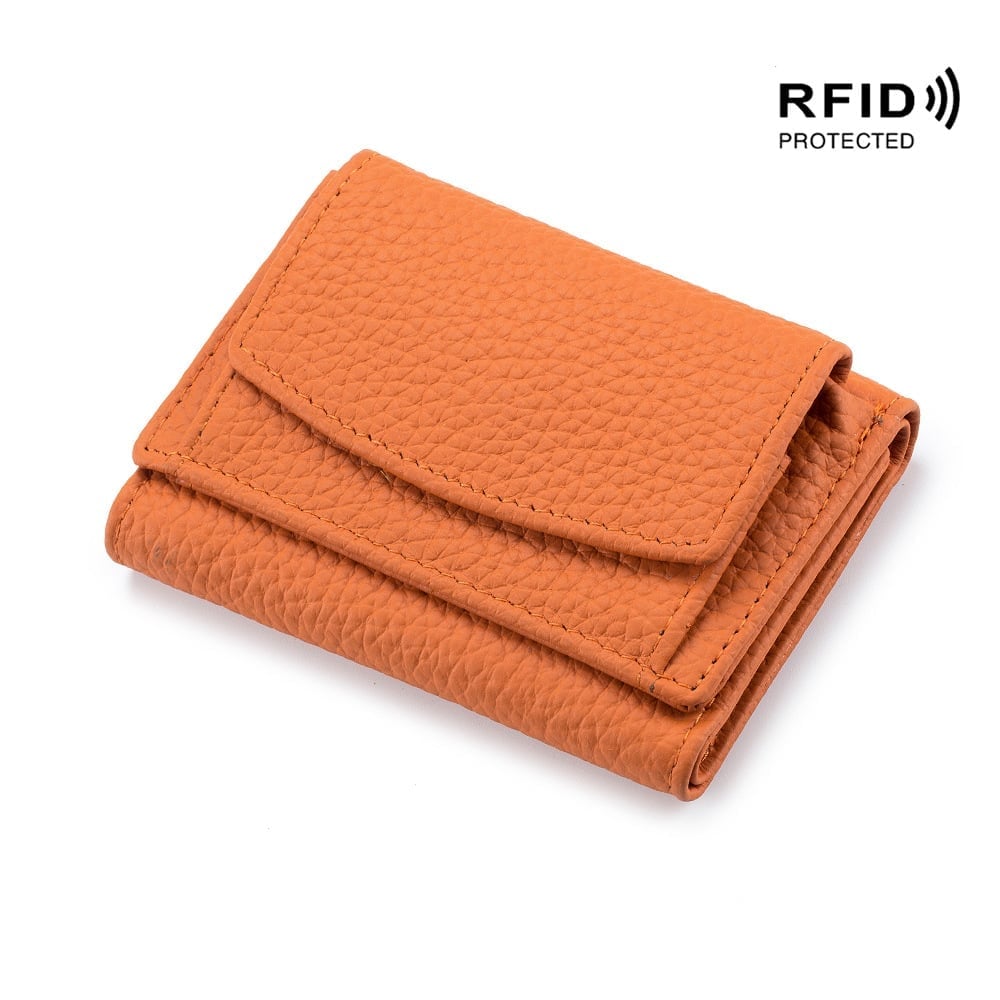 2024 New Genuine Leather RFID Blocking Card Holder Organizer Pocket Mini Wallet