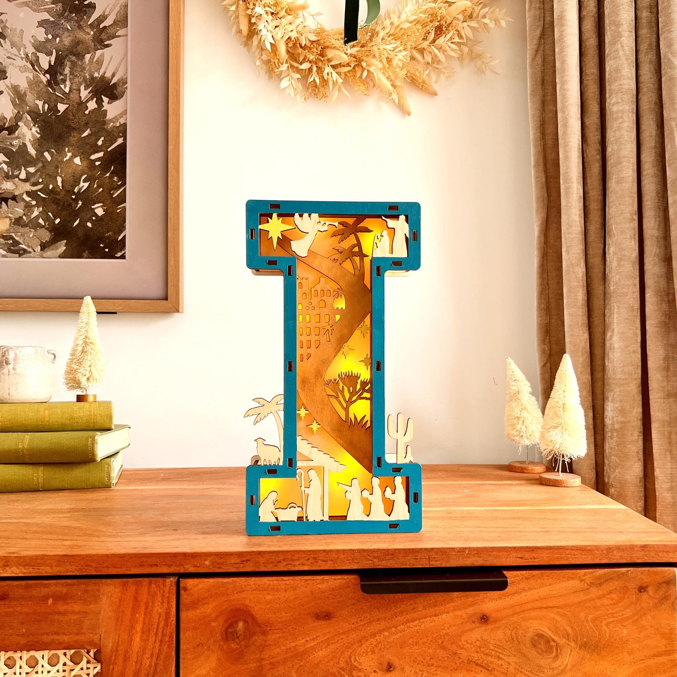 3D Nativity Monogram Ornament With Light