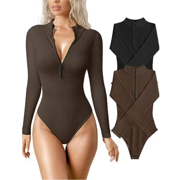 🔥Last Day Promotion 48% OFF-🎁-Half-zip ribbed knit bodysuit