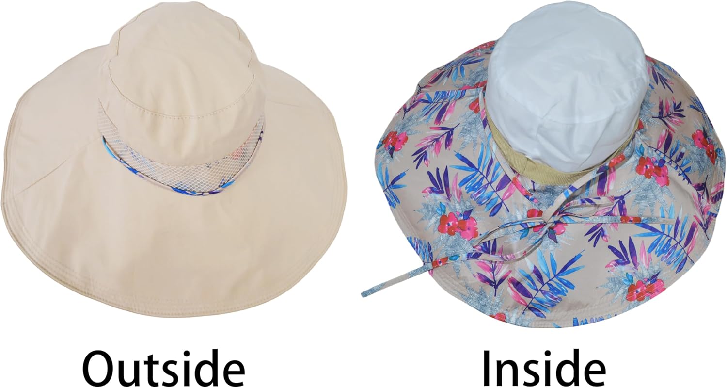 Packable Large Brim Sun Hat for Women - 6.7