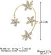 Vintage Crystal Butterfly Flower Ear Cuffs 2pcs Non-Pierced Sparkling Iced Out Rhinestone Butterfly Cartilage Climber Ear Wrap Prom Party Festival Ear Jewelry for Women