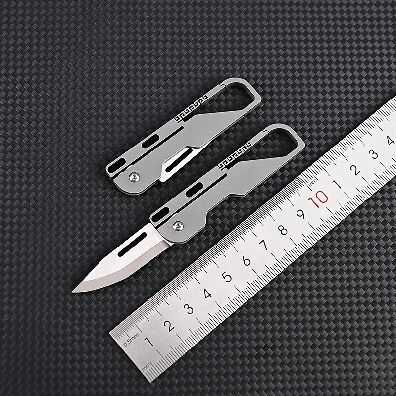 TOSAHWI Handmade Titanium Keychain Mini Pocket Knife-1314