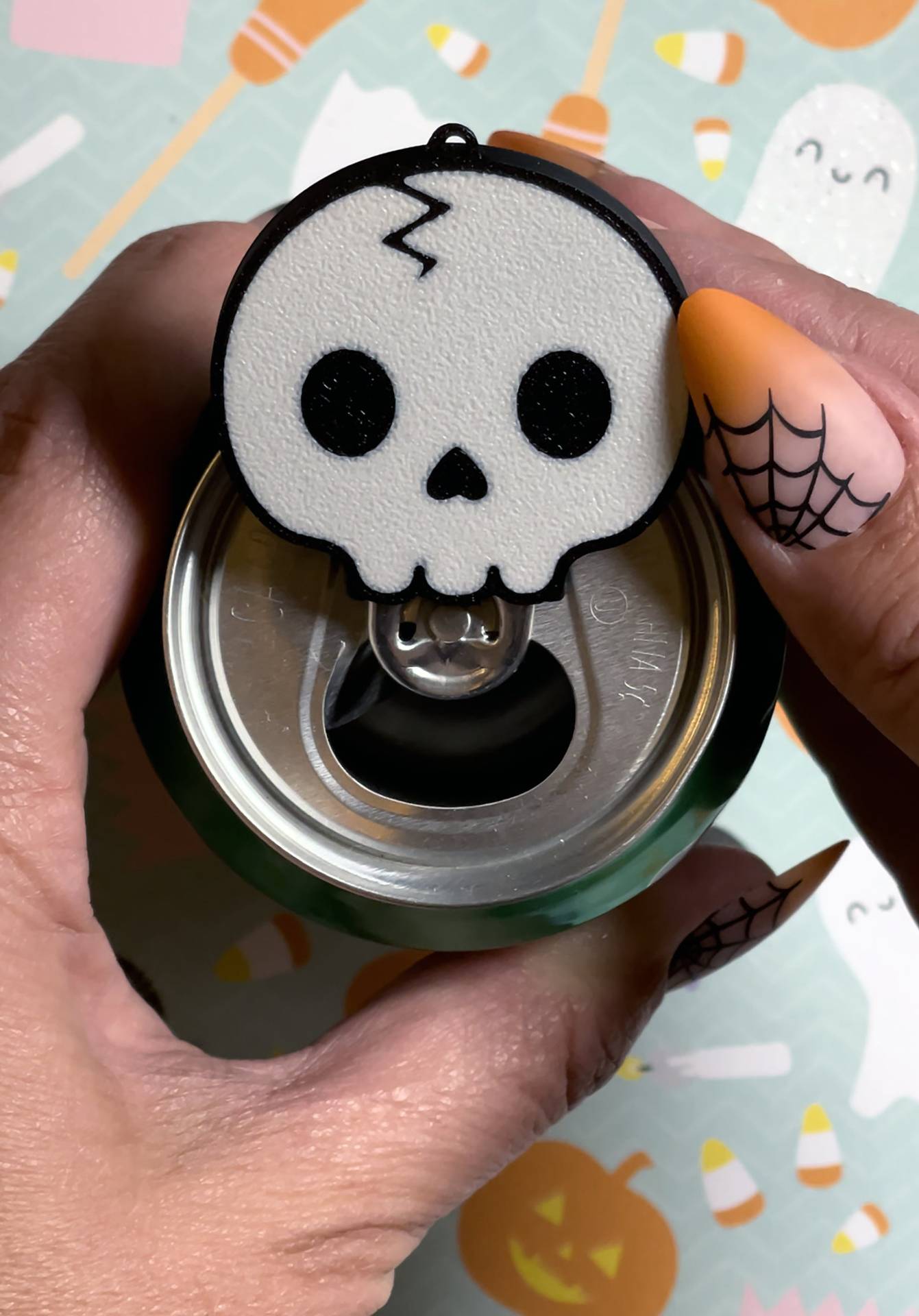 ✨2024 Spooky Skull Cute Soda Can Tab Opener with Keychain strap👻🔥