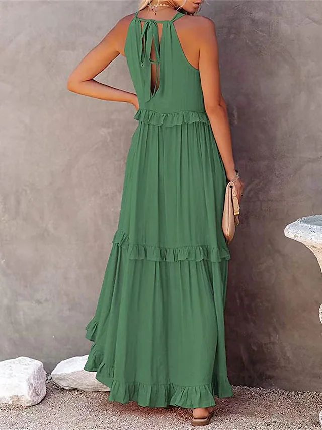 (🎉Last Day Promotion 50% OFF) Solid Color Sleeveless Suspenders Mopping Maxi Dress - Buy 2 Get Extra 10% OFF & FREE SHIPPING