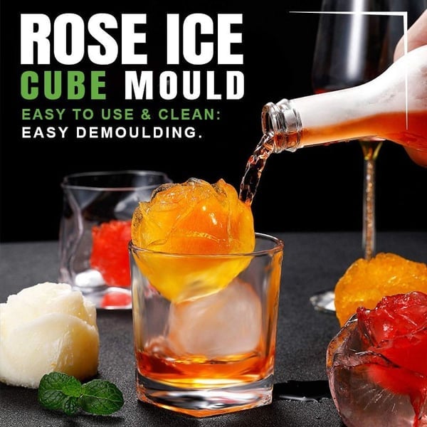 (💥Hot Sale- SAVE 75% OFF 💥) 3D Silicone Rose Shape Ice Cube Mold-BUY MORE SAVE MORE