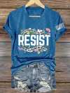 V Neck Retro Resist Not My President, Not My Voice, Not My Values, Not My Beliefs Print T-Shirt
