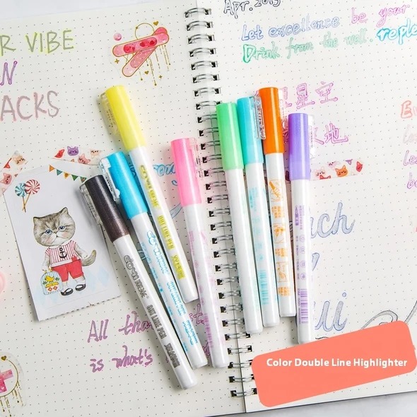 (🎄Early New Year Flash Sale🎄-48% OFF) Double Line Outline Pen，For Gift Card Writing & Drawing