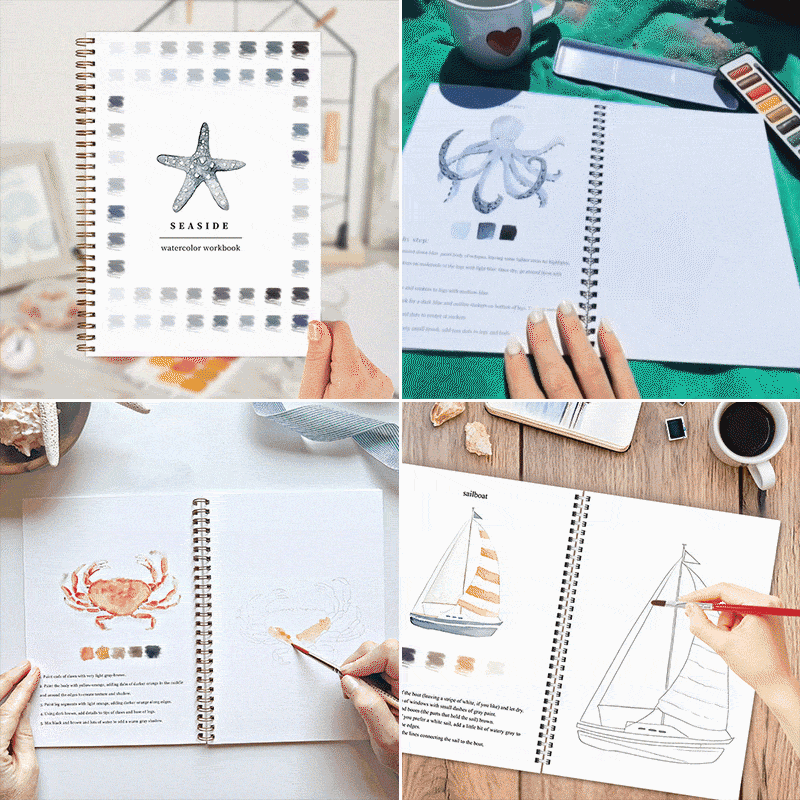 ⏰Last Day 60% OFF Sale🖼️Beginner-Friendly💝Watercolor Fun Workbook
