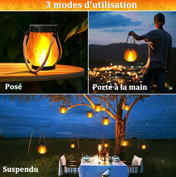 🔥Dernier jour de promotion 49 % 🔥 Lanterne solaire extérieure à flamme dansante