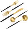 Matte Gold Silverware Set, VANVRO 40-Piece Stainless Steel Flatware Set, Satin Finish tableware Cutlery Set, Service for 8, Home and Restaurant, Dishwasher Safe