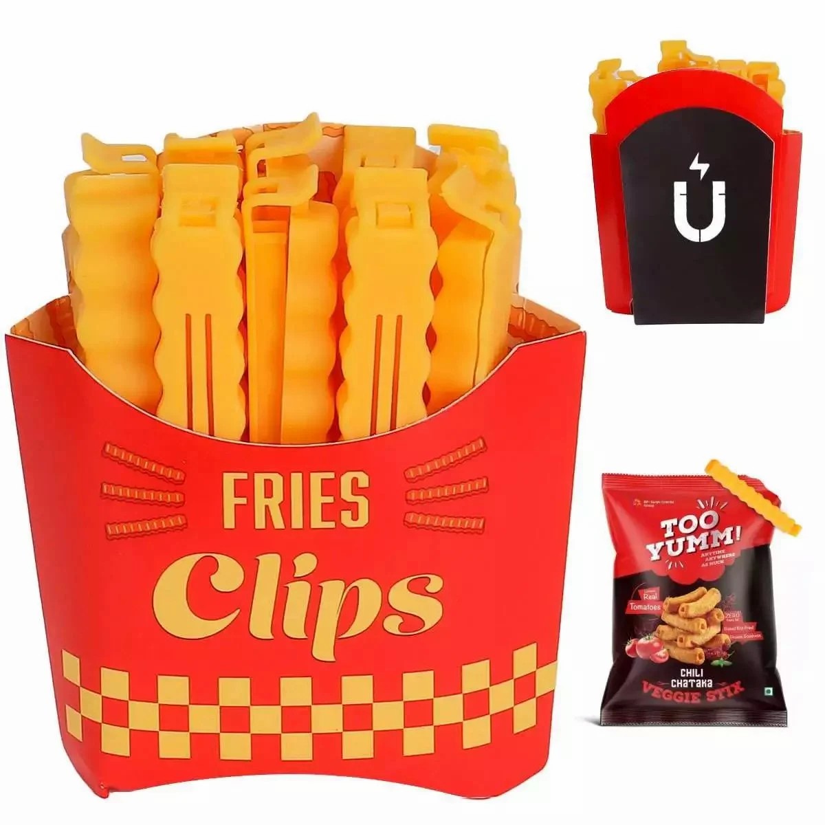 Last Day 49% OFF🔥12pcs Fridge Magnetic Food Bag Clips