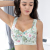 Front Zipper Wireless Flower Bra