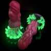Surreal Realistic Wolf Teeth Luminous Silicone Dildo With Suction Cup