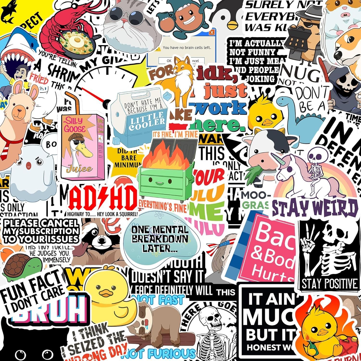 💥Last Day Promotion 50% OFF🔥Set of 130 Pcs Funny Saying Stickers