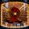 💝Christmas Decorations Christmas Day Oil Lamp and Red Flower Christmas Jesus Brand Wreath Door Hanging Decorative Bow