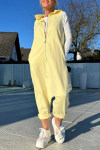 Women's Hooded Zipper Casual Harem Jumpsuit