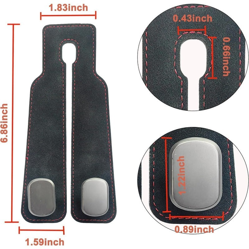 TwinHook Leather Car Headrest Hangers