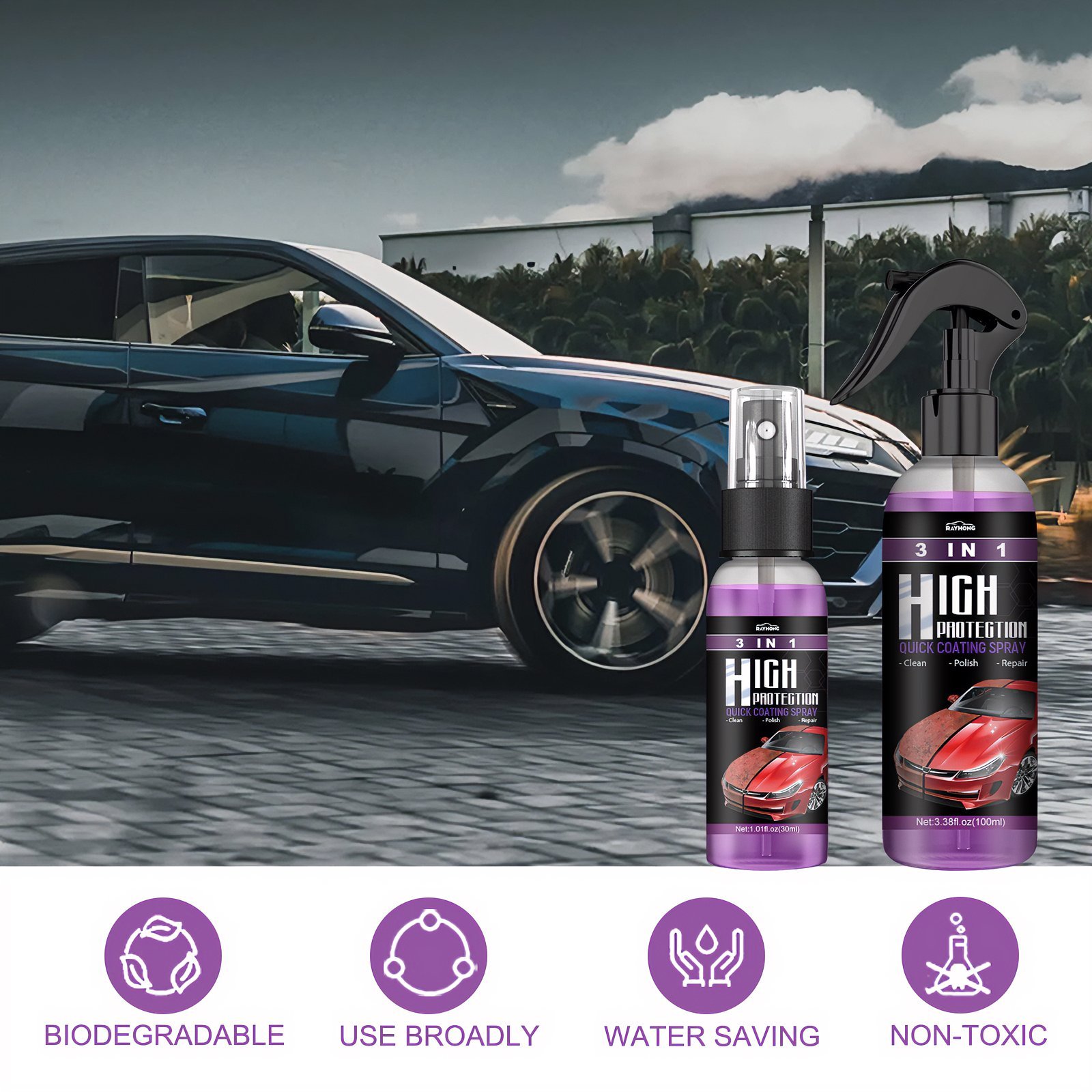 🔥Last Day Promotion 50% OFF-3 in 1 Ceramic Car Coating Spray-Buy 2 Get Extra 10% OFF