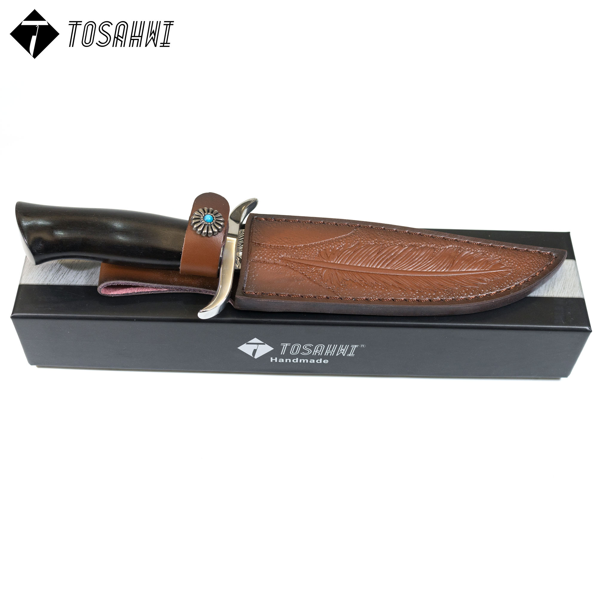 TOSAHWI HANDMADE Sandalwood Handle Chrome Steel Fixed Blades-69541