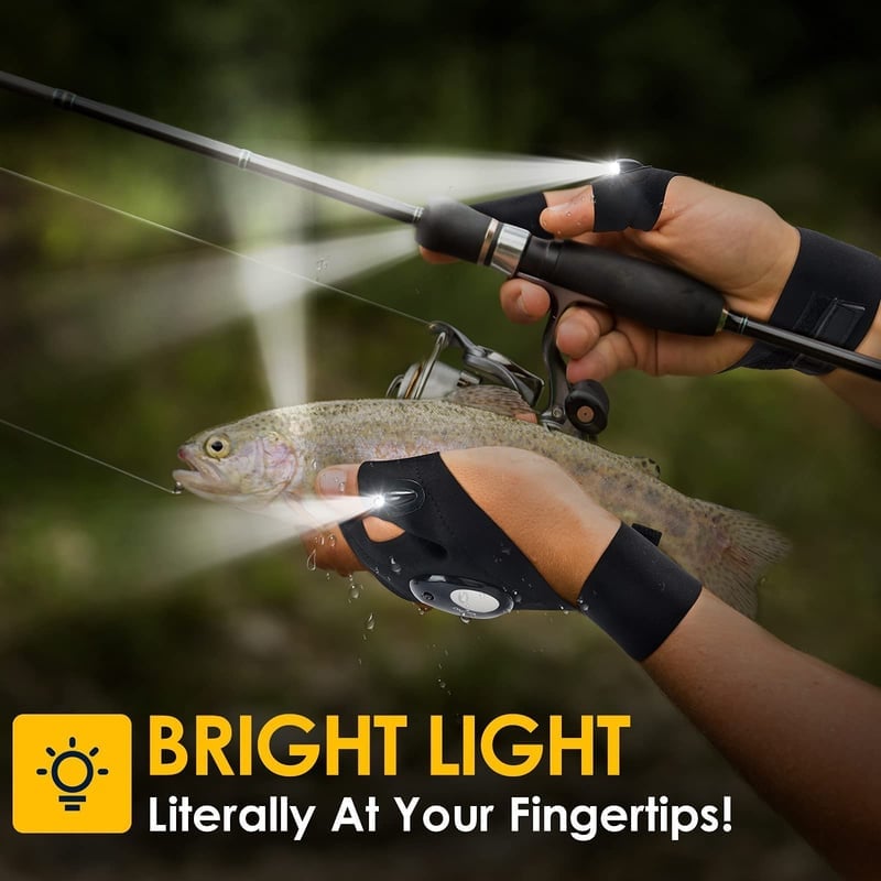 LED Flashlight Waterproof Gloves - Practical Durable Fingerless Gloves