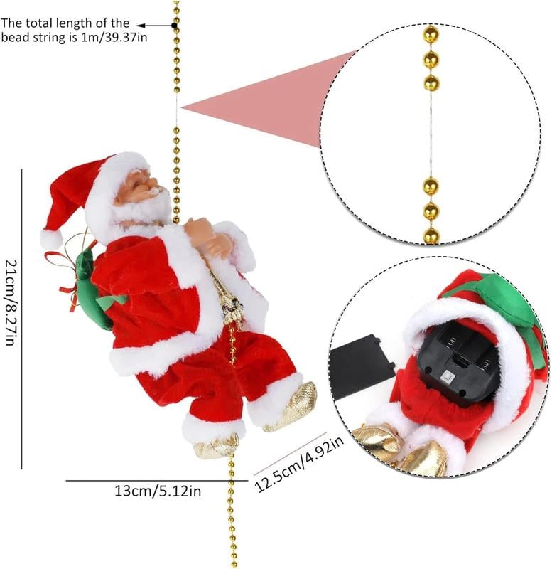 🎁Christmas Pre-Sale 70% OFF🎄Electric Chimney Climbing Santa Claus Musical Toys