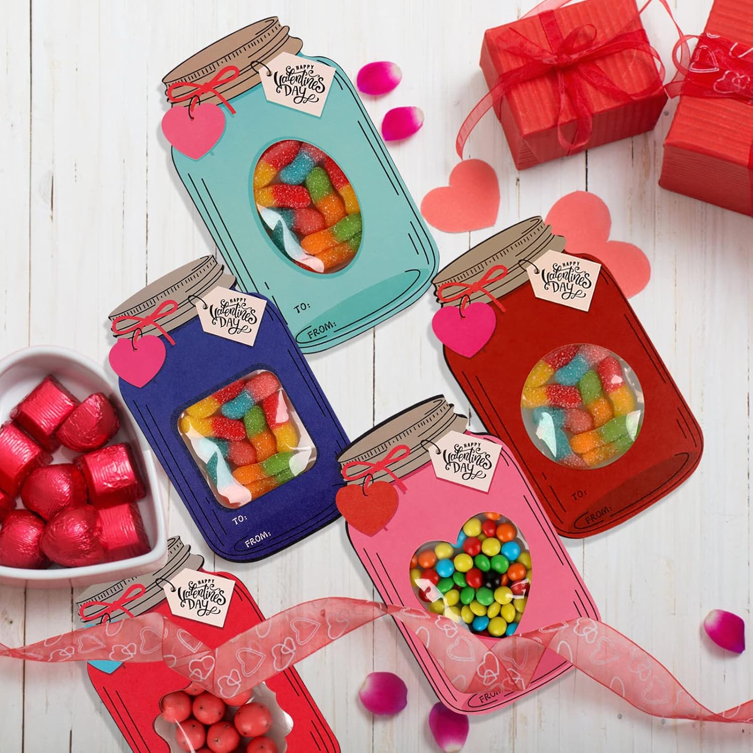 🔥Last Day Promotion 48% OFF-🎁- 💖Mason Jar Happy Valentines Day Cards🍬