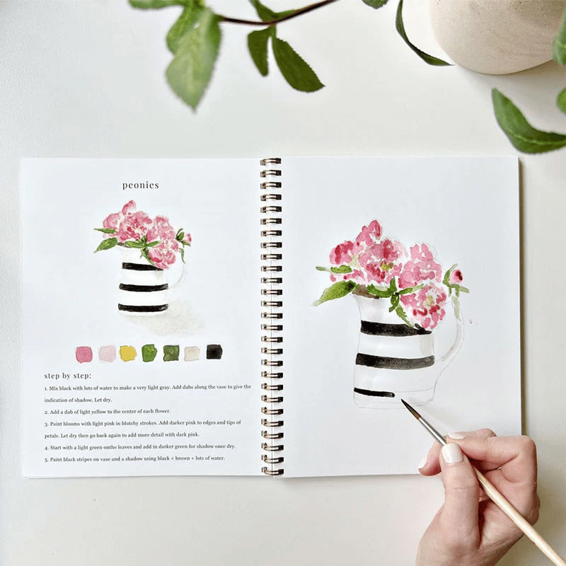 🖼️ Anfängerfreundliches 💕 Aquarell-Arbeitsbuch