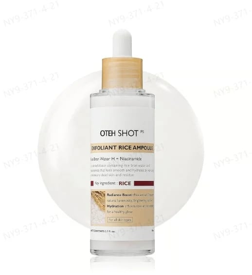 💥OTEH Shot Glow Rice Ampoule Duo - Serums for Brightening, Exfoliating, and Moisturizing🌾