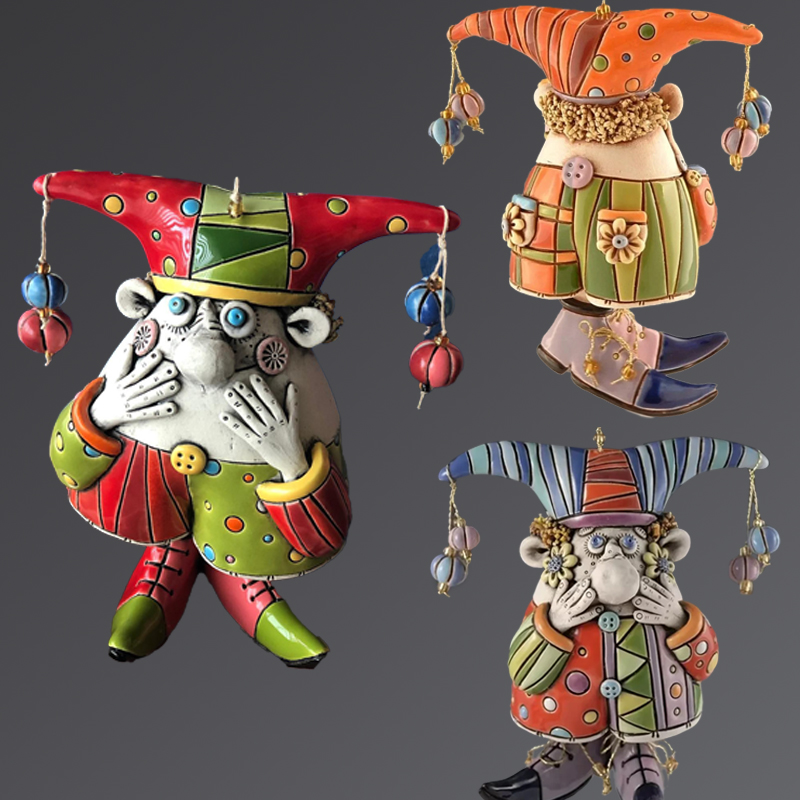 Colorful Jester Bell Ornaments