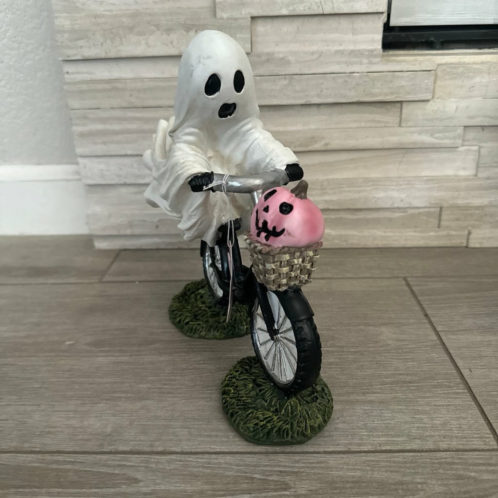 🎃Early Halloween Sale👻Ghost on Bike With Pink Pumpkin-Buy 2 Free Shipping