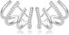 PANSHI Sterling Silver Post Cubic Zirconia Half Hoop Stud Earrings Looks Like 4 Gold Hoop Earrings for Women