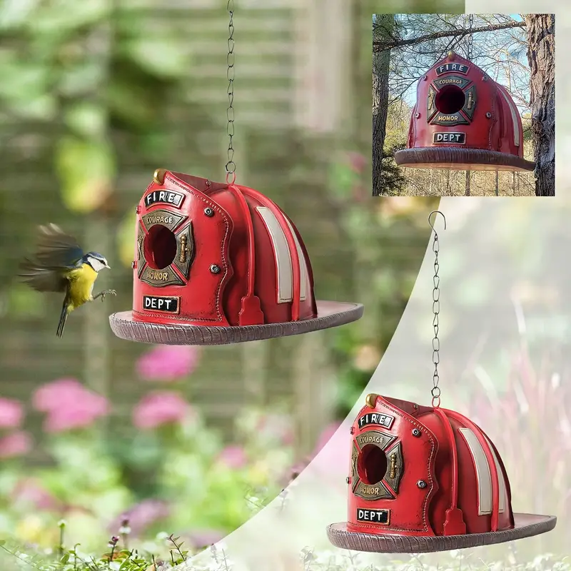 Firefighter-Themed Birdhouse