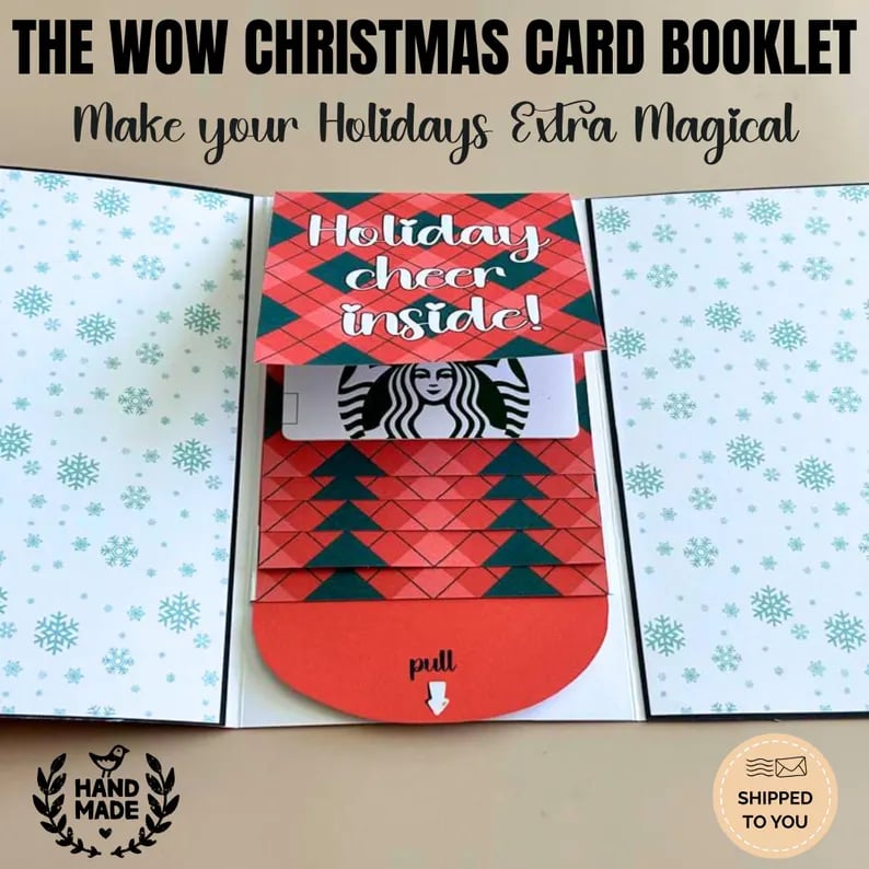 🔥Last Day Promotion 50% OFF🔥Handmade Waterfall Christmas Gift Card Booklet