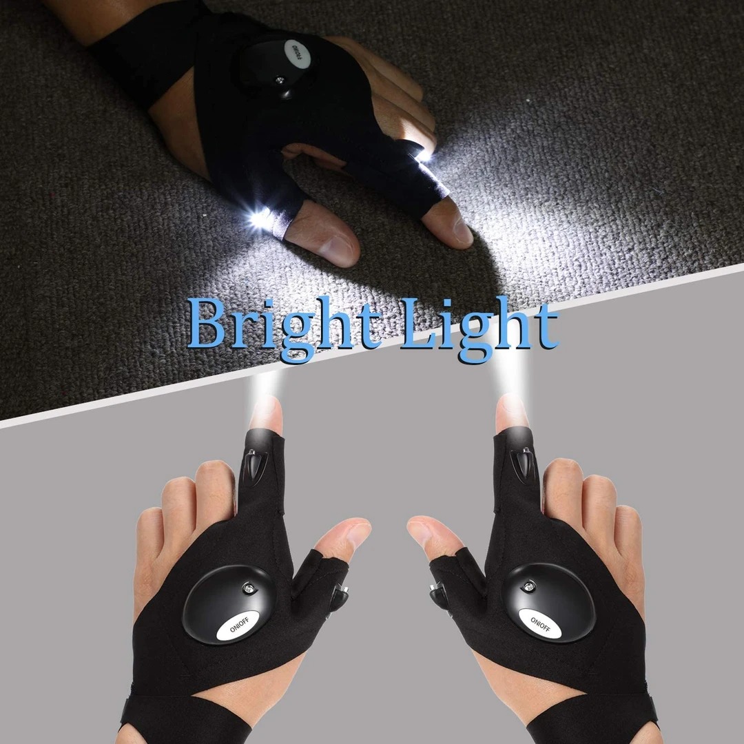 LED gloves with waterproof light