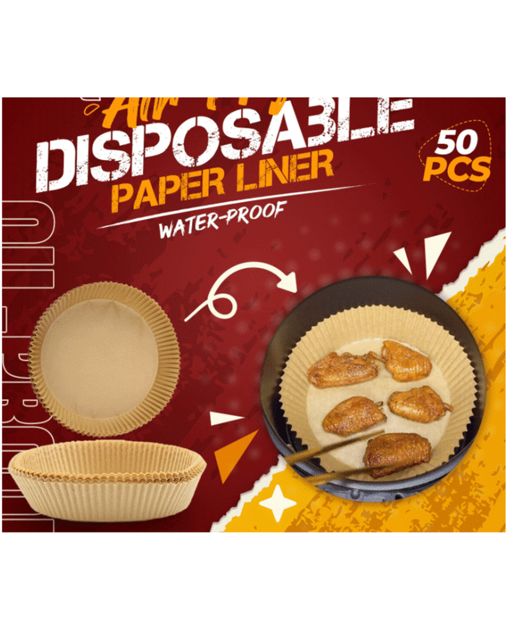 (🔥LAST DAY PROMOTION - SAVE 50% OFF)  Air Fryer Disposable Paper Liner (Buy 6 Get Extra 35% OFF)