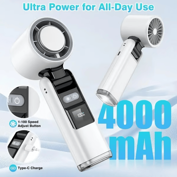 💥LAST DAY SALE 50% OFF💥Multifunction Portable Handheld Turbo Ice-Cooling Fan