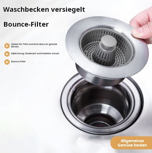🔥Letzter Tag 50% RABATT – Verbessertes 3-in-1-Abflusssieb für die Küchenspüle