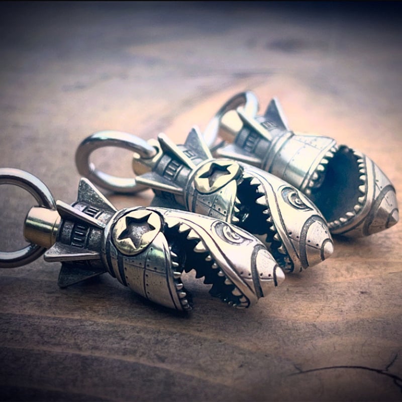 Shark Rocket Bomb Keychain