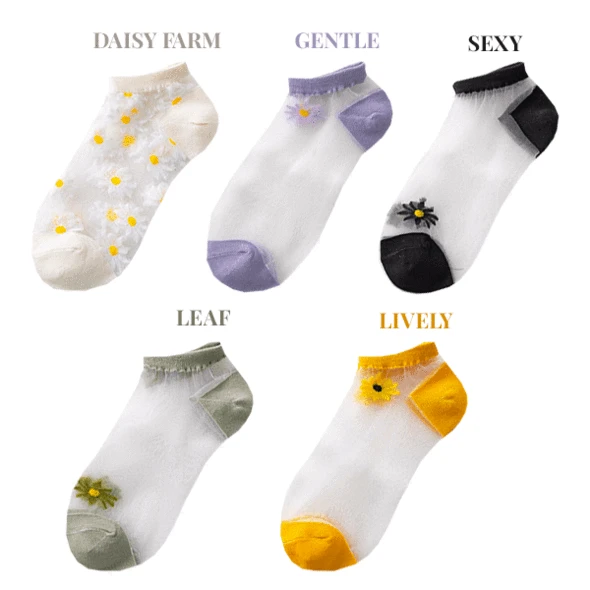 (🌈NEW YEAR SALE - 50% OFF)2022 New Style Translucent Daisy Socks