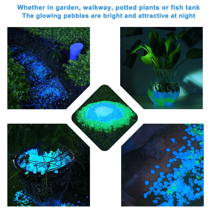 Recyclable Glow Decor Pebbles, for Fishtank, Walkways, Path, Yard!