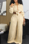 Women's Chic Kink Long Sleeve Top And Pants Suit